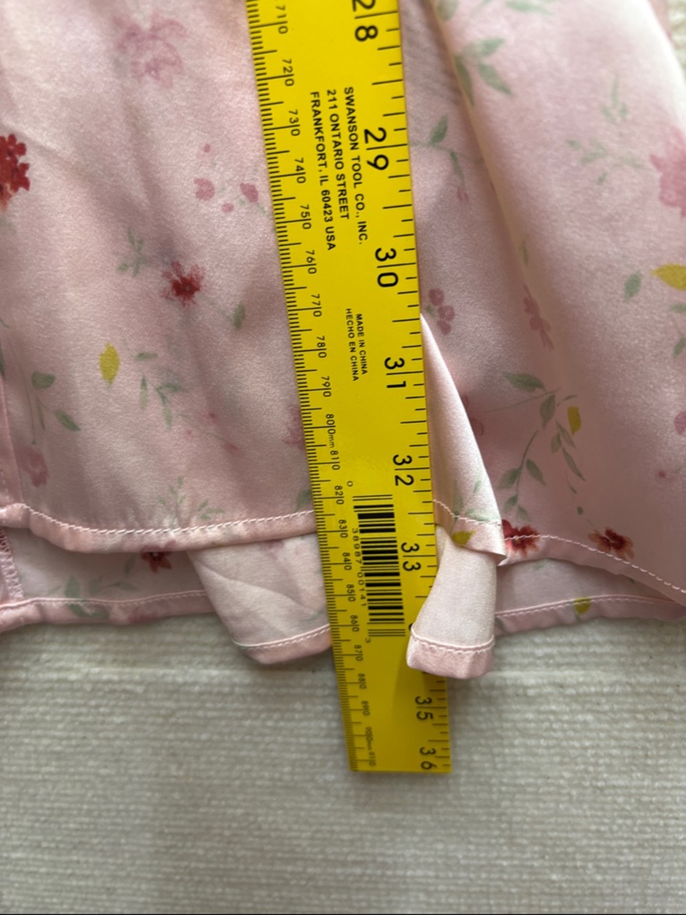 Ganni | Pink Floral V-Neck Button Mini Dress 36 silk - Picture 4 of 6